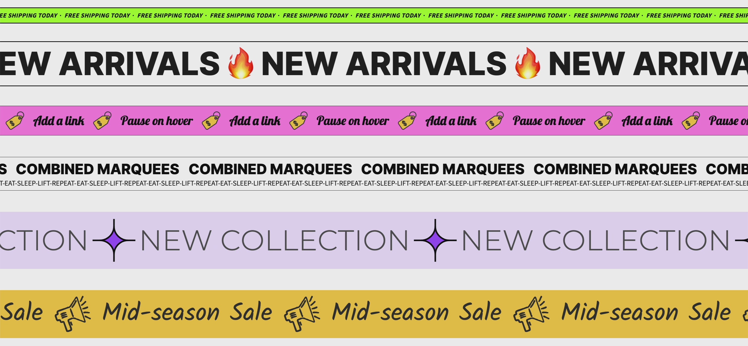 Scrolling Marquee Section for Shopify