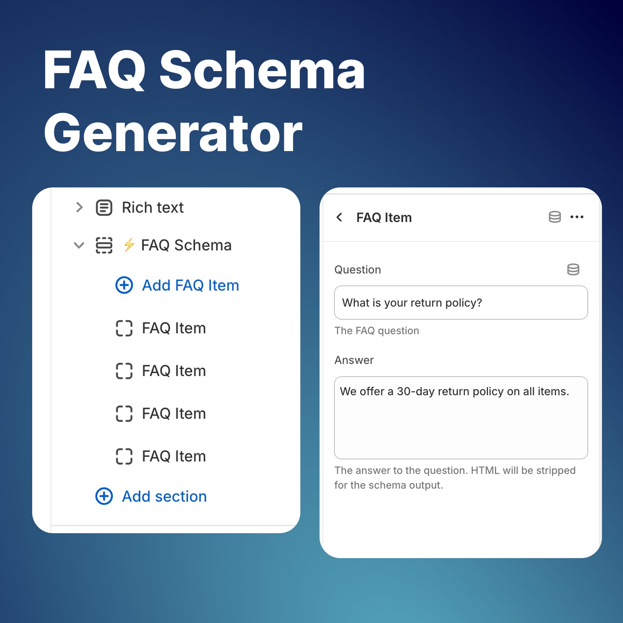 FAQ Schema Section for Shopify